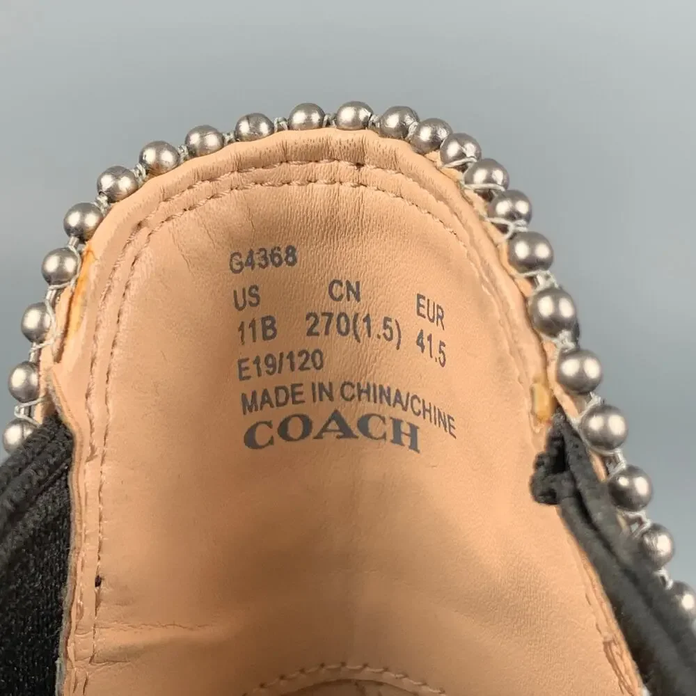COACH Size 11 Black & White Embossed Faux Snake Leather Boots